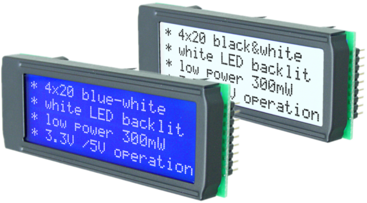 4x20 DIP Character Display EA DIP205B-4NLW