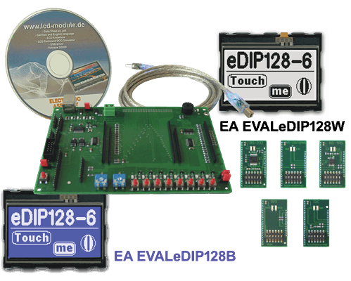 Evaluation KIT EA EVALEDIP128W with EA eDIP128W-6LWTP